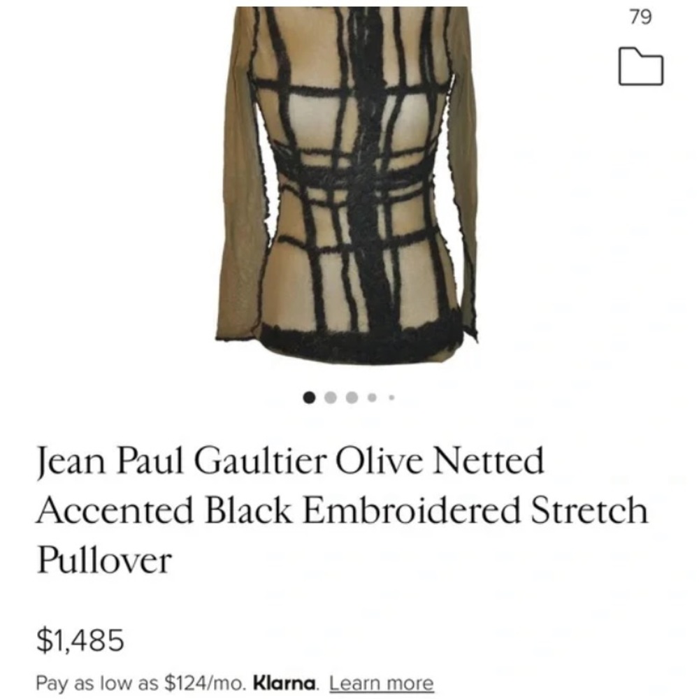 Jean Paul Gaultier Olive Mesh Top